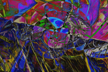 Colorful mosaic resembling a colorful swirl