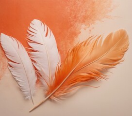 a pastel painting with orange and white splashes