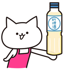 色加工ok　ねこ素材No.237 料理酒