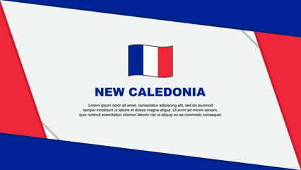 New Caledonia Flag Abstract Background Design Template. New Caledonia Independence Day Banner Cartoon Vector Illustration. New Caledonia Independence Day - obrazy, fototapety, plakaty