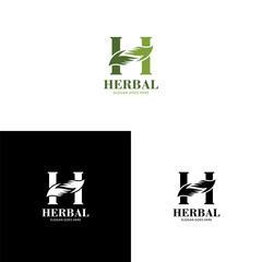 Herbal Letter H Logo in Vector