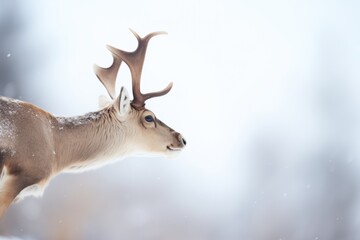 caribou profile with breath visible in cold air