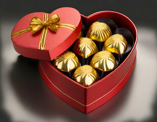 heart shaped box with chocolates