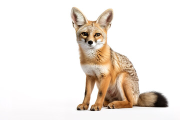 Fototapeta premium Image of bengal fox on white background in ancient chinese style. Wildlife Animals, Mammals, Illustration, Generative AI.