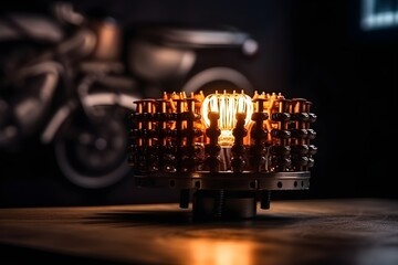 table light made out of motorbike part