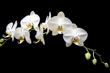 White orchid against black backdrop
