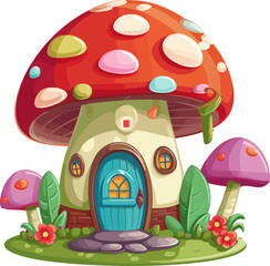 fairy mushroom house, cute and addorable 