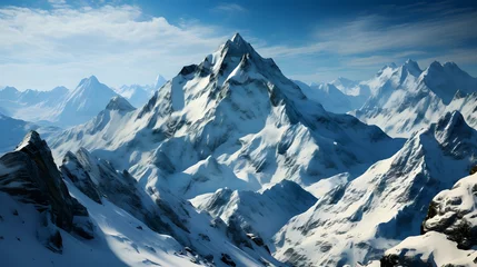 Poster Panoramic view of snow-capped mountains in the Alps © Iman