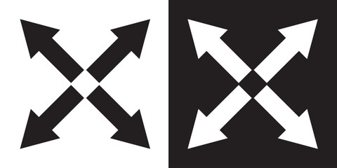 Black arrow icon. Direction arrow Vector. Simple opposite direction Arrow icon on white background. Vector illustration