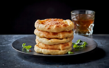 Capture the essence of Taboon Bread in a mouthwatering food photography shot