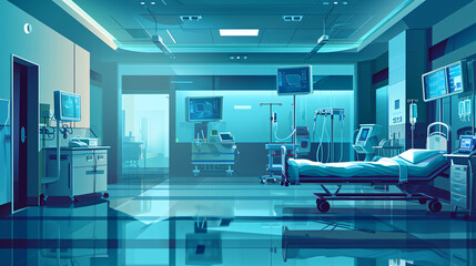 Recovery ICU intensive care unit room