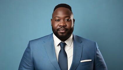 Plus Sized Black Male in Suit - Representative of Business or Professional Employee - obrazy, fototapety, plakaty