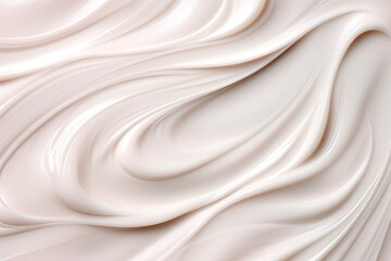 Texture of skincare cream: white cosmetic lotion background. A creamy gel for moisturizing, makeup swatches in close-up. - obrazy, fototapety, plakaty