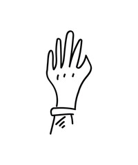 hand up hand draw icon, vector best line icon.