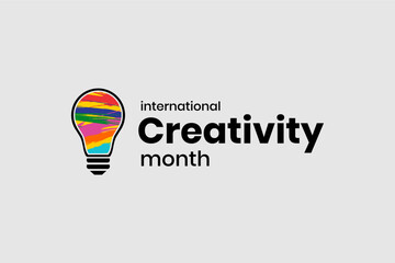 International creativity month Holiday concept. Template for background, banner, card, poster, t-shirt with text inscription - obrazy, fototapety, plakaty