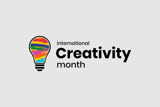 International creativity month Holiday concept. Template for background, banner, card, poster, t-shirt with text inscription