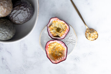Passion Fruit Illuminated in Kitchen Daylight