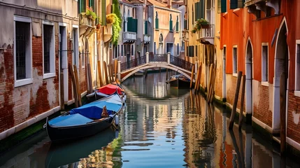 Foto auf Glas Venice canals and bridges © Iman