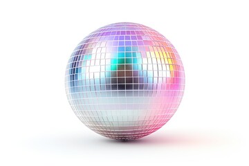 Fototapeta na wymiar Disco ball isolated on white used for dancing events