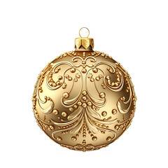 Fototapeta premium Golden christmas ornament isolated on a transparent background