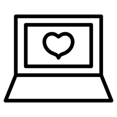 laptop with heart line