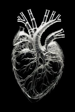 Artistic biological model of human heart. Ai generative
