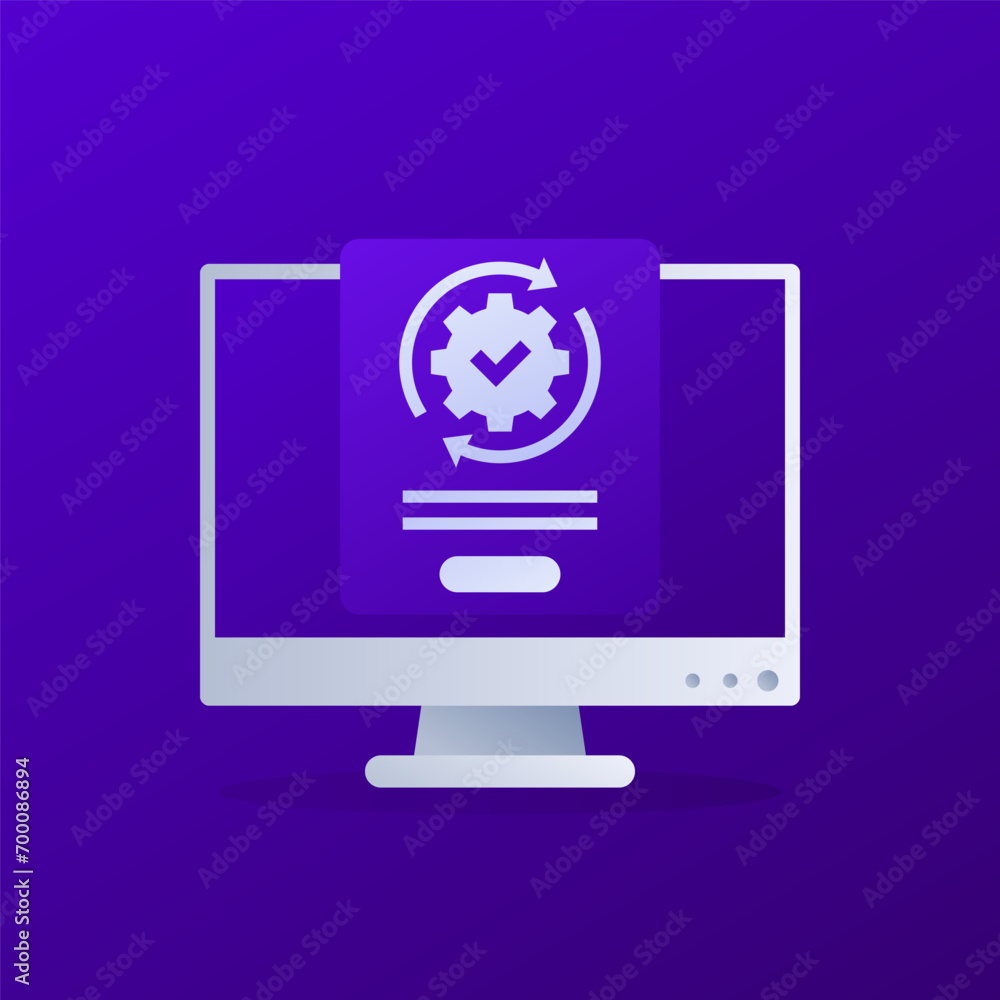 Poster process completed vector design with icon