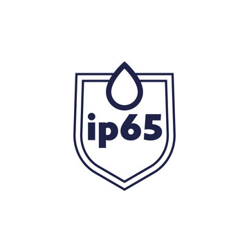 ip65 standard icon, waterproof sign with shield