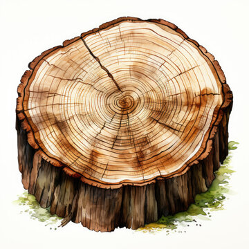 recommend clip art: watercolor tree ring clipart, Generative Ai