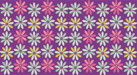 purple background with several flowers