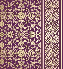 wedding card design, traditional paisley floral pattern , royal India	