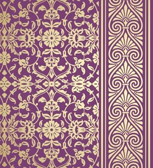 wedding card design, traditional paisley floral pattern , royal India	