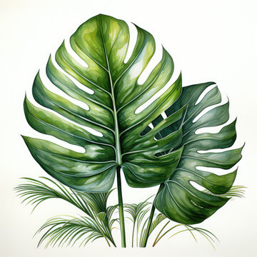 recommend clip art: watercolor tropical leave clipart, Generative Ai