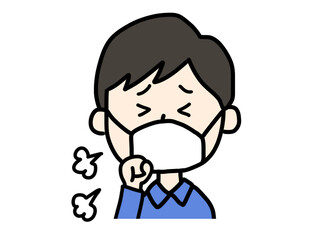 マスク　咳　イラスト