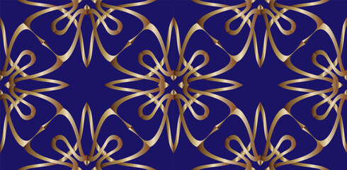 Abstract classic golden pattern. Geometric pattern with gradient. For Wallpaper, presentation, background. Interior design. Fashion print. Illustration made with texture. 