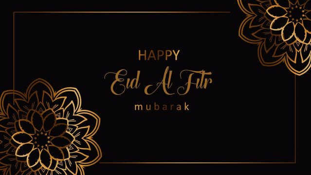 Happy eid al fitr Islamic animation. greeting ramadhan islamic, eid mubarak , Isra and Mi'raj celebration	