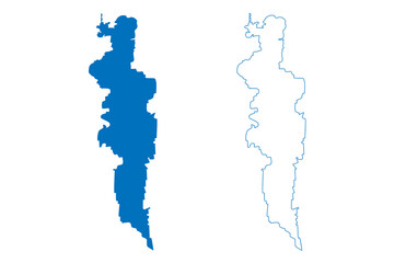 Holderen Lake (Kingdom of Norway, Sweden) map vector illustration, scribble sketch Holderen map..