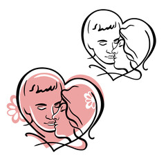 Man and Cat in an embrace. A man hugs a cat. Feet of a kitten and a man. Concept love for animals. Lettering without a cat is not the same. Line art, vector illustration