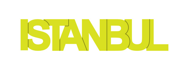 ISTANBUL. Color banner with the name of the capital of Turkey.