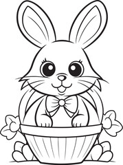 Easter bunny egg coloring page for kids