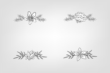 Set botanic blossom floral elements Decorative for Invitation