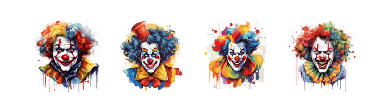 Clown set. Vector illustration design.