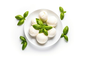 Obraz na płótnie Canvas Mozzarella isolated on white Nutritious wholesome eating