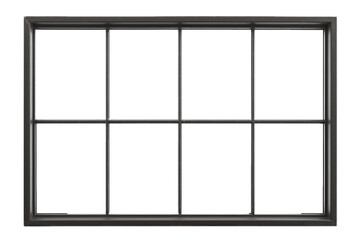 black window frame with a grid design