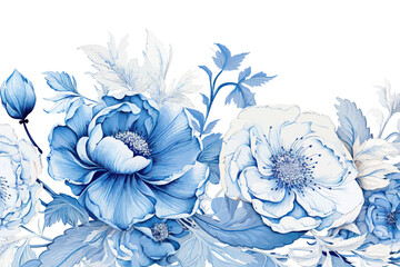 Floral blooming design template. Anemone hydrangea. Vector illustration design.