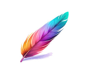 Feather. Colored Feather. Vector illustration design.