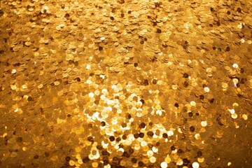 Sparkling sequin wall on golden background