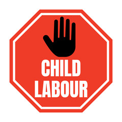 Stop child labour symbol icon