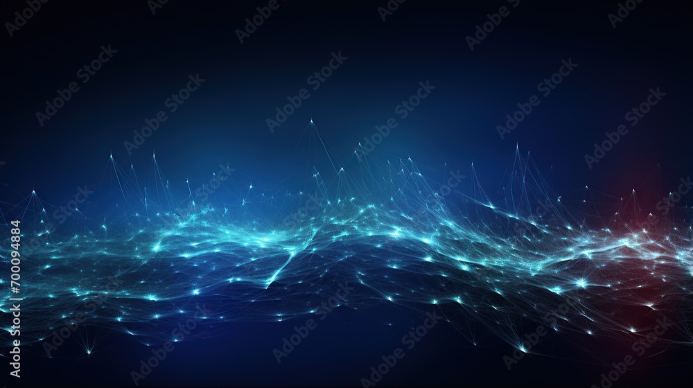 Poster online social network, background 3d illustration. lines and dots connection technology background, 