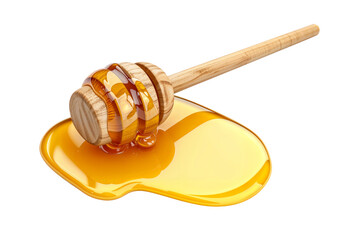 Honey dipper png with delicious honey dripping from it, homemade organic honey with wooden dipper isolated on white or transparent background, hd